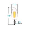 Luxrite B11 LED Light Bulbs 5W (60W Equivalent) 550LM 2700K Warm White Dimmable E12 Candelabra Base 6-Pack LR21592-6PK